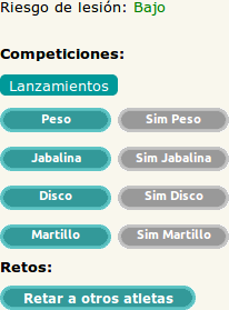 Imagen del panel de competiciones